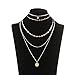Lariatneck Layered Choker Necklace Gold Multilayer Necklace for Women Coin Pendant Chain Choker Set of 2