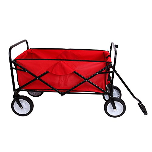 Lovinland Collapsible Outdoor Cart Multi-Function Folding Wagon for Garden Yard Travel Shopping