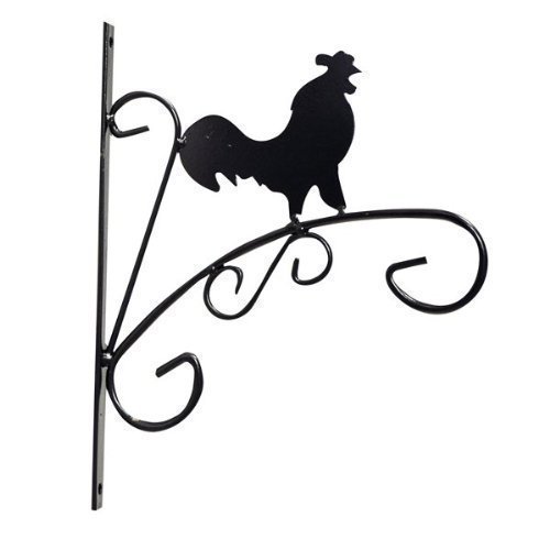 Wild Animal Hanging Basket Wall Bracket Garden Garage Plant Mount Holder Cockerel