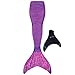 Fin Fun Mermaid Tail, Reinforced Tips, with Monofin, Asian Magenta, Child 10