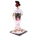 MonkeyJack 12inch Japanese Kimono Doll Geisha Figurine with Fan Ornaments Gift Art Craft Collectables Pink