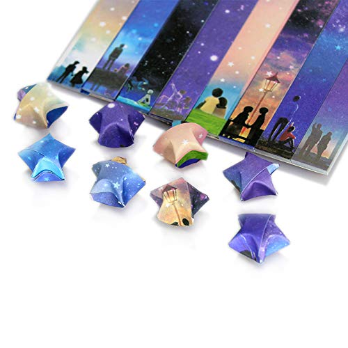 TangTanger 1360 Sheets Origami Paper Stars Beautiful Sky Colors DIY Hand Crafts Origami Lucky Star Paper - Thumbnail 2