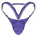 Mens Sexy Bulge Pouch G-string Underwear with Inverted Triangle Rear Purple L