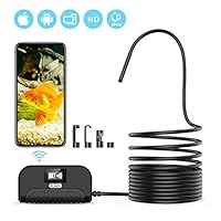 Wireless Endoscope, Dr.meter 2.0 Megapixels HD IP68 Waterproof Inspection Camera with Semi-Rigid 3.5M (11.5ft) Cable and 6 LEDs WiFi Borescope for iOS and Android Smartphone, Samsung, iPad, Tablet