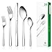 Ferfil 20-Piece Flatrware Set, Silverware Stainless Steel Cutlery Set/Cutlery/Tableware Set Service for 4, Include Knife/Fork/Spoon, Mirror Polished, Dishwasher Safe