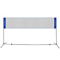 YOUKE 13FT Portable Badminton Net Set - Net for Tennis, Soccer Tennis, Pickleball, Kids Volleyball - Easy Setup Nylon Sports Net with Poles - for Indoor or Outdoor Court, Beach, Driveway