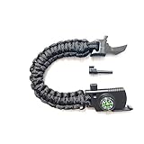WEREWOLVES Knife Paracord Survival Bracelet with Compass Whistle Flint Fire Starter, EDC Tactical Bracelet Professional Personal Survival Kit, Multifunction Outdoor Survival Gear for Hiking&Camping