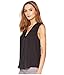 Vince Camuto Womens Sleeveless V-Neck Rumple Blouse Rich Black XS