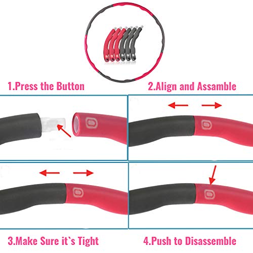 N1Fit Hula Hoop - The Original Adjustable Hula Hoops for Adults Blats Calories and is Foam Padded Weighted Hula Hoops Perfect for Exercise, Slim Waist, Weight Loss(2LB) Ideal Hula Hoop for Kids