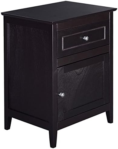 Espresso Beechwood Accent End Table Nightstand Bedroom Living Room Furniture