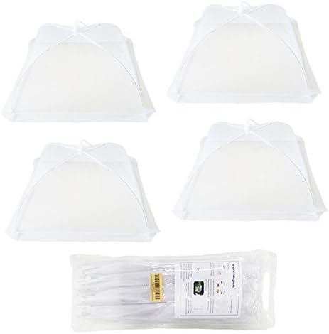 Vermogen Mesh Screen Food Cover Tents (Set of 4) 17’’x17’’x11’’ Collapsible and Reusable Net Umbrella Large Mesh Covers to Keep Out Flies Bugs and Mosquitoes