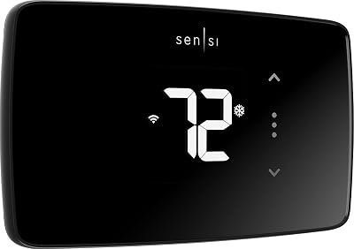 Sensi Lite Smart Thermostat, Programmable, WiFi, Easy DIY, Works With Alexa, ENERGY STAR Certified, ST25, Most Systems C-Wire Not Required, C-Wire needed with Heat/Cool Only & Heat Pump System – Black