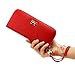 Small Crossbody Bag Cell Phone Purse for Women,Women Wallet Long Clutch Faux Leather Card Holder Fashion Hand Purse Lady Woman Handbag Bag-Red
