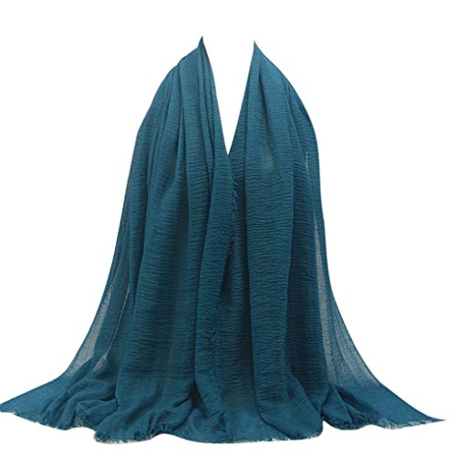 Scarf Shawl,Elaco Premium Viscose Maxi Crinkle Cloud Hijab Scarf Shawl Soft Islam Muslim (D4)