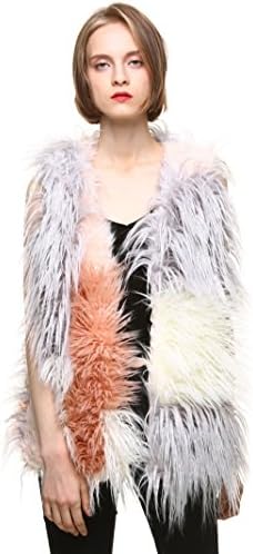 vogueearth Women' Classic Faux Fur Lamb Autumn Winter Vests Multicoloured