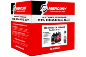 Mercury Marine OEM 8M0188358 SAE 25W-40 4-Stroke Outboard Oil Change Kit for Mercury L4 150-200hp Verado Outboards