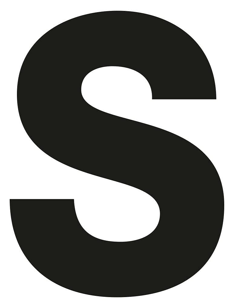 Merriway BH04052 (4 Pcs) Black Vinyl Stick-On Wheelie Bin Post Box Crate Dust Bin Letters 75mm (3 inch) Letter S - Pack of 4 Pieces