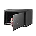 Security Safe, Steel Box for Safety with Key Lock for Home, Small Durable Hard Safe for Money, Cash, Deposit, Jewelry, File and Document, Cubic Safe Equipment for School, Hotel, Office, Store - Black