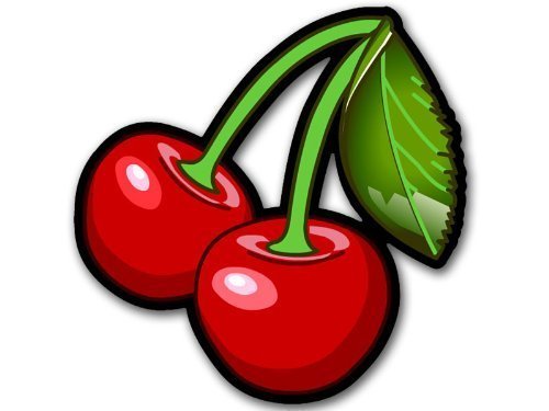 Cherries w Leaf Shaped Sticker Decal (Cherry Shape Sexy Decal) Size: 4 x 4 inch