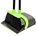 Broom and Dustpan Set Cleaning Supplies - Upright Broom and Dustpan Combo with Long Extendable Handle for Home Kitchen Room Office Lobby Floor Use Upright Stand up Dustpan Broom Set (Green)
