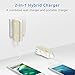 PISEN 2-in-1 Portable Charger - Battery Pack with Foldable AC Plug - 5000mAh Power Bank for iPhone, iPad, Android, Tablets, Samsung Galaxy and More (Gold)
