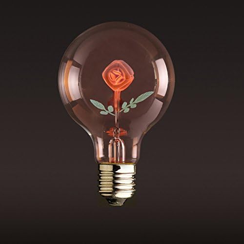 Rose Romantic Colorful Light Bulb by Petrelking- Edison Style E26 Screw Filament Decorative Light Bulbs