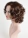 FENCCA Short Curly Wigs for Women Brown Big Curly Bob Wigs Natural Looking Heat Resistant Synthetic Fashion Hair Wigs with Wig Cap (B3) FC030