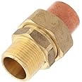 EZ-FLUID Plumbing 1/2" C X MIP LF Brass Copper Pipe Union C x Male Iron Threaded (Copper Sweat Sockets X MIP) Connection Copper Fitting,Straight (1Pack)