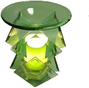 Home Fragrance Oil Warmers ~ Green Double Diamond Glass Electric Oil Warmer (86004 So)