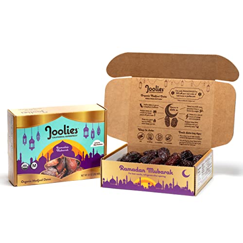 Joolies Organic Whole Medjool Dates Large Size, 2 Pound Ramadan Gift Box Fresh California