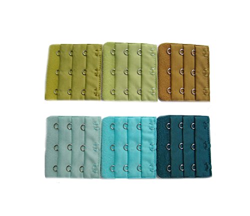 Ewandastore 16 Pcs Assorted Colors 3 Hooks 3 Rows Women Bra Extender Strap