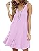 POSESHE Women's Sleeveless Casual Loose Fit T-Shirt Tunic Dress Swing Dress Pink M