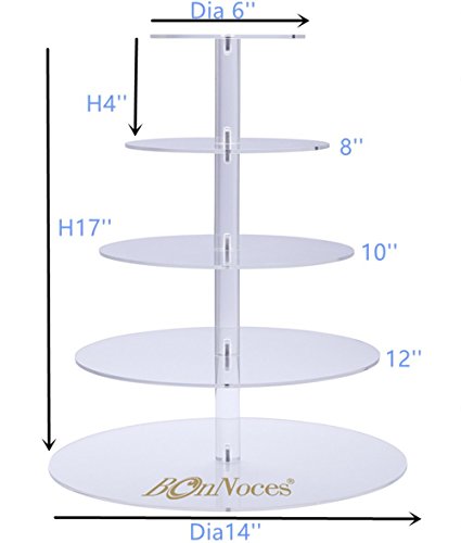 BonNoces 5 Tiers Square Acrylic Large Pastry Cupcake Stands Holders Tree-Clear Square Wedding Cake Stand-Cupcake Tower… 4 BonNoces 5 Tiers Square Acrylic Large Pastry Cupcake Stands Holders Tree-Clear Square Wedding Cake Stand-Cupcake Tower… - Image 5