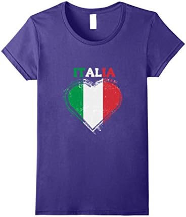 Womens Italia T Shirt - Italy Flag Shirt Medium Purple