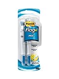 Post-it Flag+ Ballpoint Pen, Medium Point, Blue Ink, 50-Color Coordinated Flags/Pen, 2-Pack