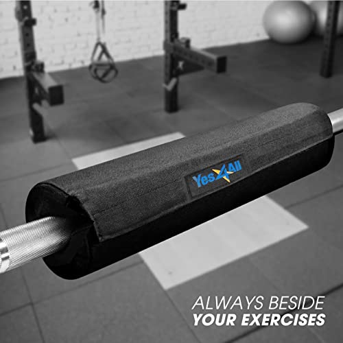 Yes4All Barbell Foam Nylon Pad Squat Pad For Lunges, Squats And Hip Thrust Pad - Weight Lifting Bar Cushion Pad For Neck And Shoulders While Training - Fit Standard And Olympic Bars