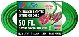 Wire &amp; Cable Outdoor Lighted Extension Cord, 50'