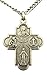 Four Way Cross Crucifix 1 3/8 Inch French Nickel Silver Pendant