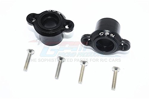 GPM Losi 1/6 Super Baja Rey 4X4 Desert Truck Upgrade Parts Aluminum Rear Axle Adapters - 1Pr Set Black