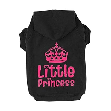 Veena Casual Puppy Cat Pet Dog Clothes Sweatshirt Hoodie for Winter Warm Cute Coat Outfit Black Xs