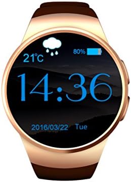 Bluetooth Wrist Smart Watch Breezesmile Ultra Thin with SMS Magnetic Charging Connector Gesture Control Pedometer Step Compatible for IOS Apple iPhone Android Samsung HTC Sony LG Smartphone(Gold)