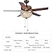 RainierLight Classical Crystal Ceiling Fan Lamp LED Light for Bedroom/Living Room Hotel/Restaurant with 5 Premium Metal Reversible Blades Remote Control 48 Inch