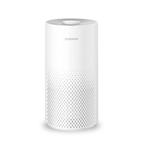 CUCKOO True HEPA Air Purifier for Bedroom Up to 456 sq. ft., 3-Stage Filter with H13 HEPA and Activated Carbon, Small Air Purifiers for Home with Quiet Sleep Mode, White (CAC-I0510FW)