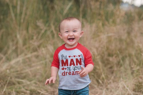 7 ate 9 Apparel Boy's Valentine's Day Toddler Vintage Baseball Tee 2T Red and Grey - Thumbnail 2