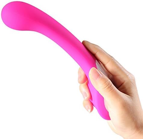 Luxvib Long Neck Vibrating Wand / Seven Mode Frequency Electirc Massager / Water Proof Medical Silicone / Rechargeable Vibrating Therapeutic Wand Massager (Pink)