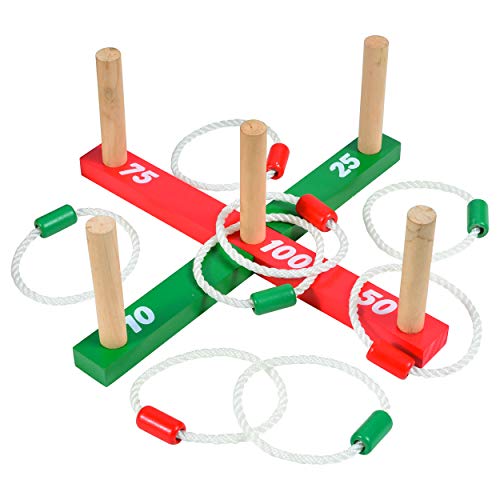 Seesaw Party Games Premium Wooden Ring Toss Game Washer Toss Game