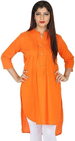 Ramkudi Indian Women's Plain Cotton Kurti Top