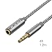 KINPS Audio Auxiliary Stereo Extension Audio Cable 3.5mm Stereo Jack Male to Female, Stereo Jack Cord for Phones, Headphones, Speakers, Tablets, PCs, MP3 Players and More (4FT/1.2M, Braied-Black) primary