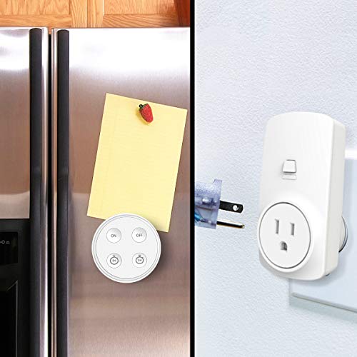 LoraTap Remote Control Outlet Timer with Remote, 656ft Range 1H/2H Countdown Timer Wireless Light Switch for Lighting and Household Appliances, No Hub Required, 10A/1100W, White, 5 Years Warranty
