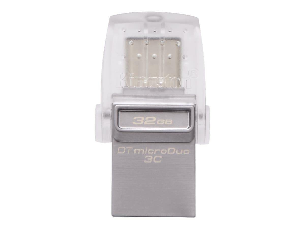 Kingston Technology DTDUO3C/32GB Data Traveler 32 GB micro Duo Type C USB 3.1 Gen 1/USB 3.0 Flash Drive, Silver